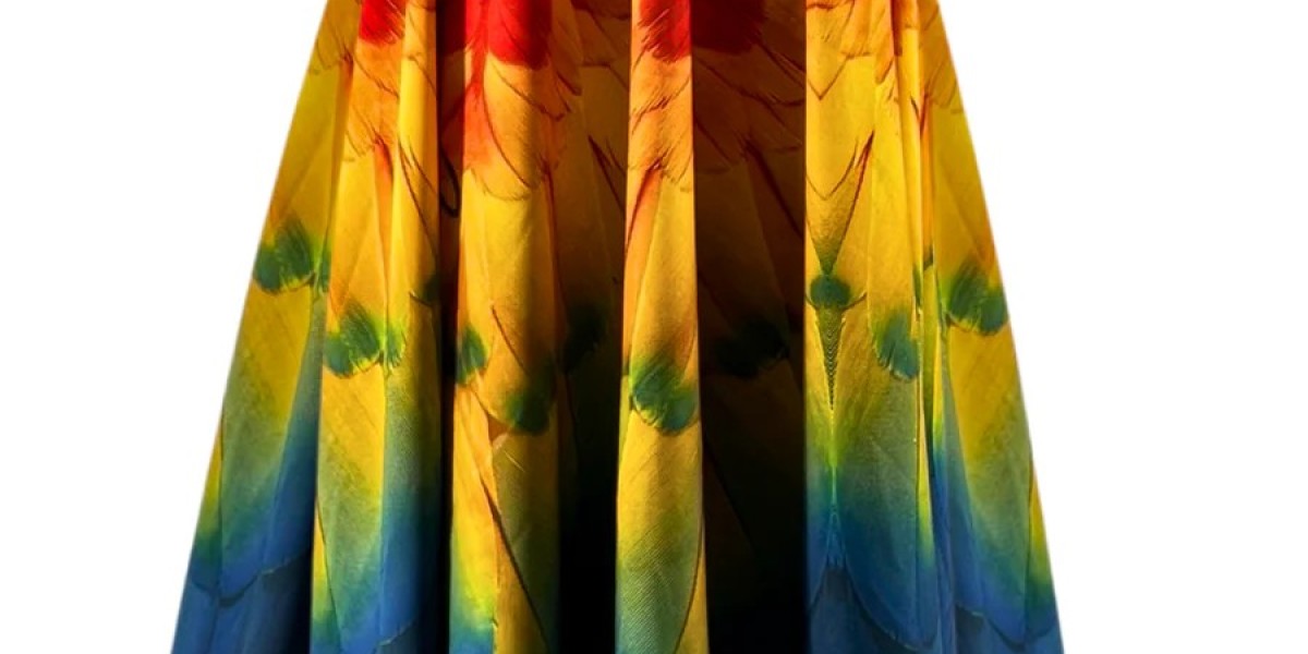 The Parrot Feather Print Skirt: A Tropical Elegance