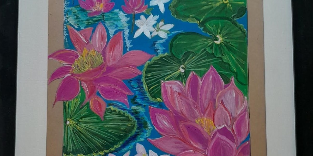 Buy Painted Canvas Wall art in Mumbai Online: Lotus Bloom in Mumbai's Artscape