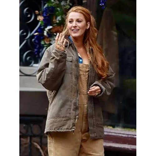 Blake Lively It Ends with Us 2024 Grey Jacket