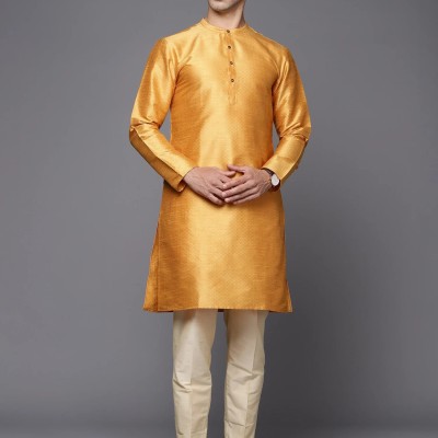 Sunshine Yellow Silk Blend Straight Kurta by Indo Era Profile Picture