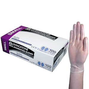 LIV VINYL EXAM GLOVES 5.5G ASTM POWDER FREE S CLEAR 1000/CTN