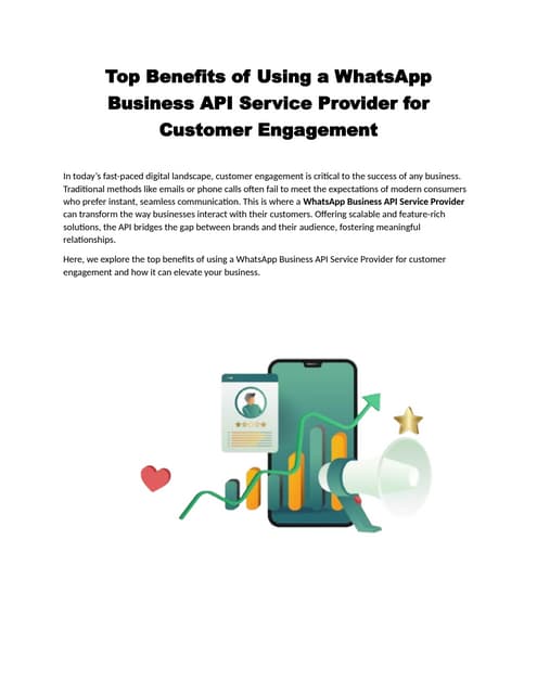 Top Benefits of Using a WhatsApp Business API Service Provider for Customer Engagement.docx | Free Download