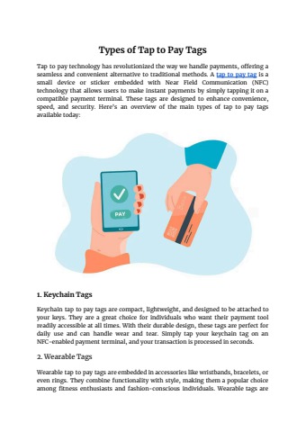 Types of Tap to Pay Tags