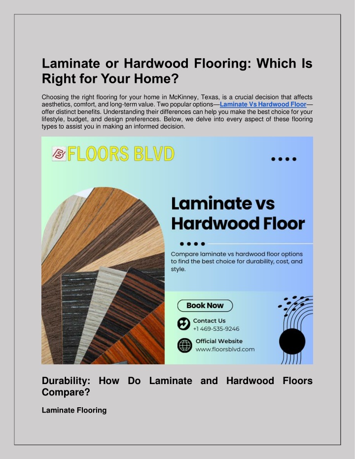 PPT - Laminate or Hardwood Flooring: Which Is Right for Your Home? PowerPoint Presentation - ID:13815890