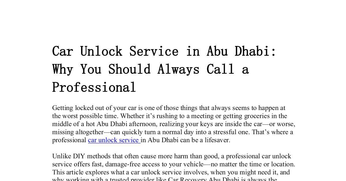 Car Unlock Service in Abu Dhabi.pdf | DocHub
