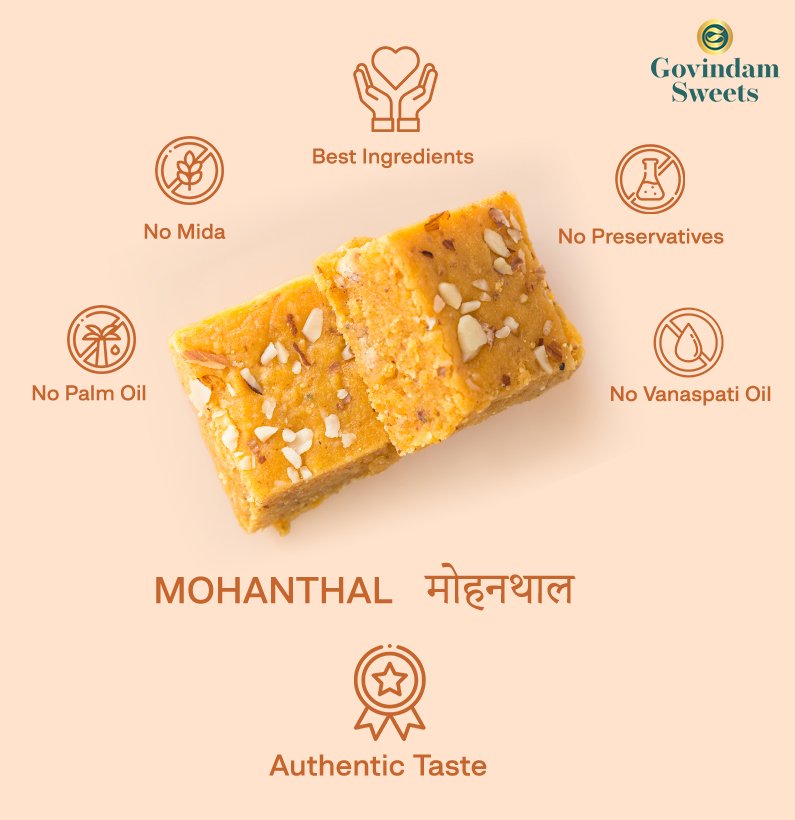 Buy Mohan Thal Online | Premium Gram Flour Fudge Squares
