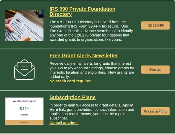 The Grant Portal: Solutions for Grant Seekers