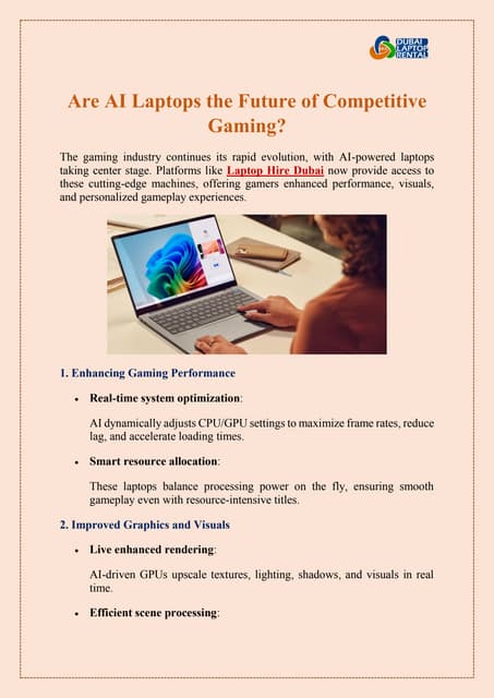 Are AI Laptops the Future of Competitive Gaming? | PDF