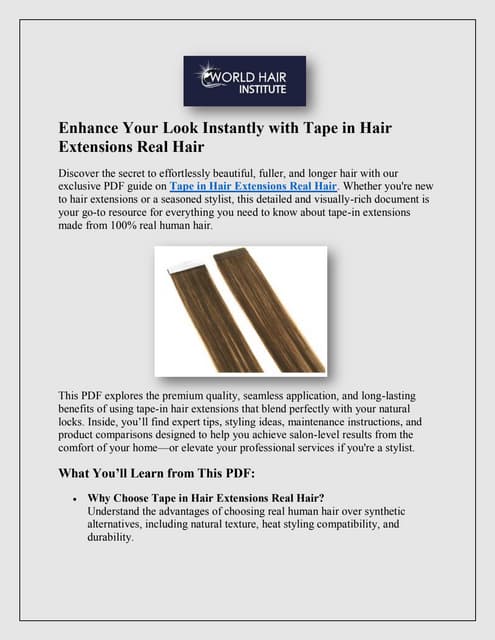 Enhance Your Look Instantly with Tape in Hair Extensions Real Hair.pdf