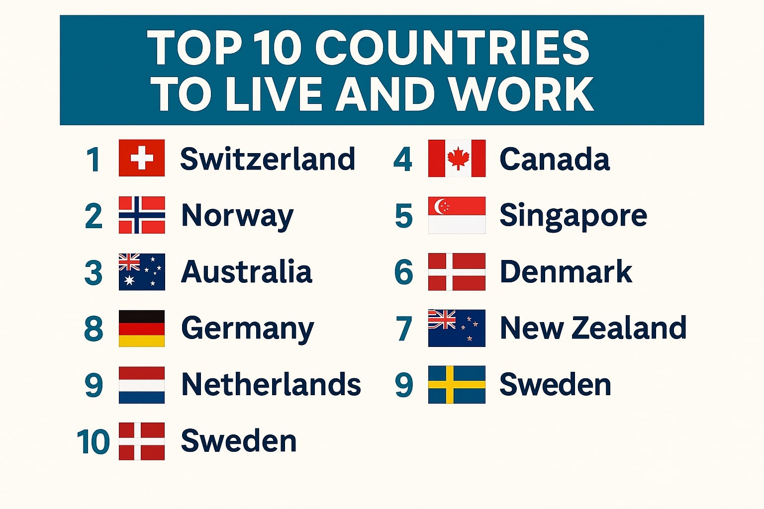 The Top 10 Countries to Live and Work with the Best Balance in Major Economies - articlebasket.com