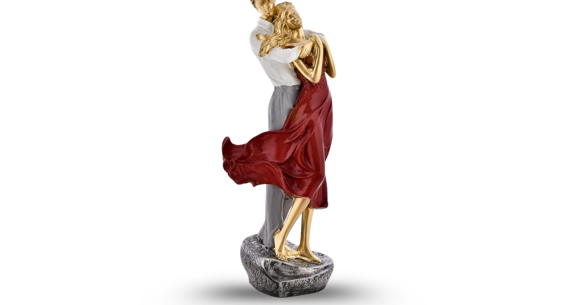 DNA E-Store | Best Sale Romantic Valentine Couple Statue Figurine – Elegant Red Love Showpiece for Home & Living Room