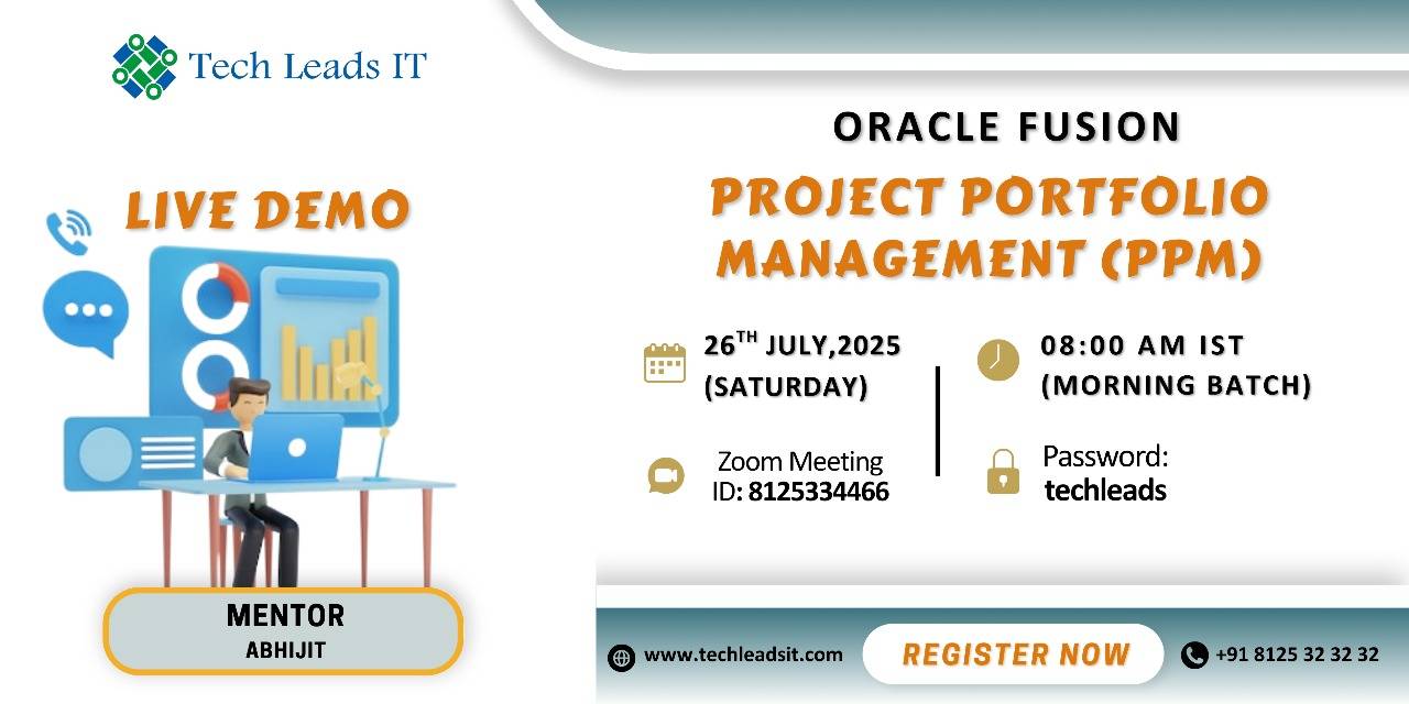 Free Oracle Fusion PPM Online Training live-demo Tickets, July 26, 2025 8:00 AM | Metooo