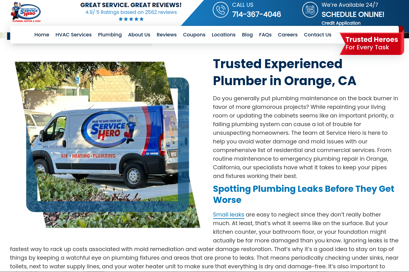 Service Hero Plumbing of Orange County Cover Image