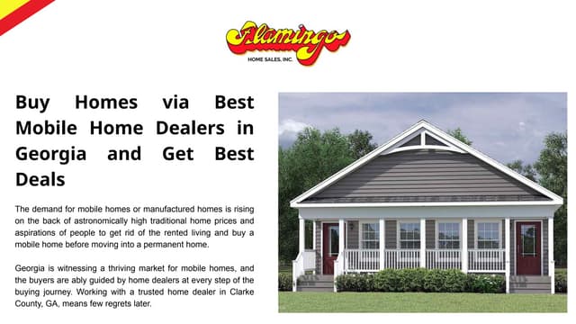 Buy Homes via Best Mobile Home Dealers in Georgia and Get Best Deals | PPTX