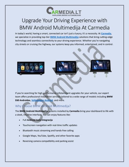 BMW Android Multimedija At Carmedia . pdf | PDF