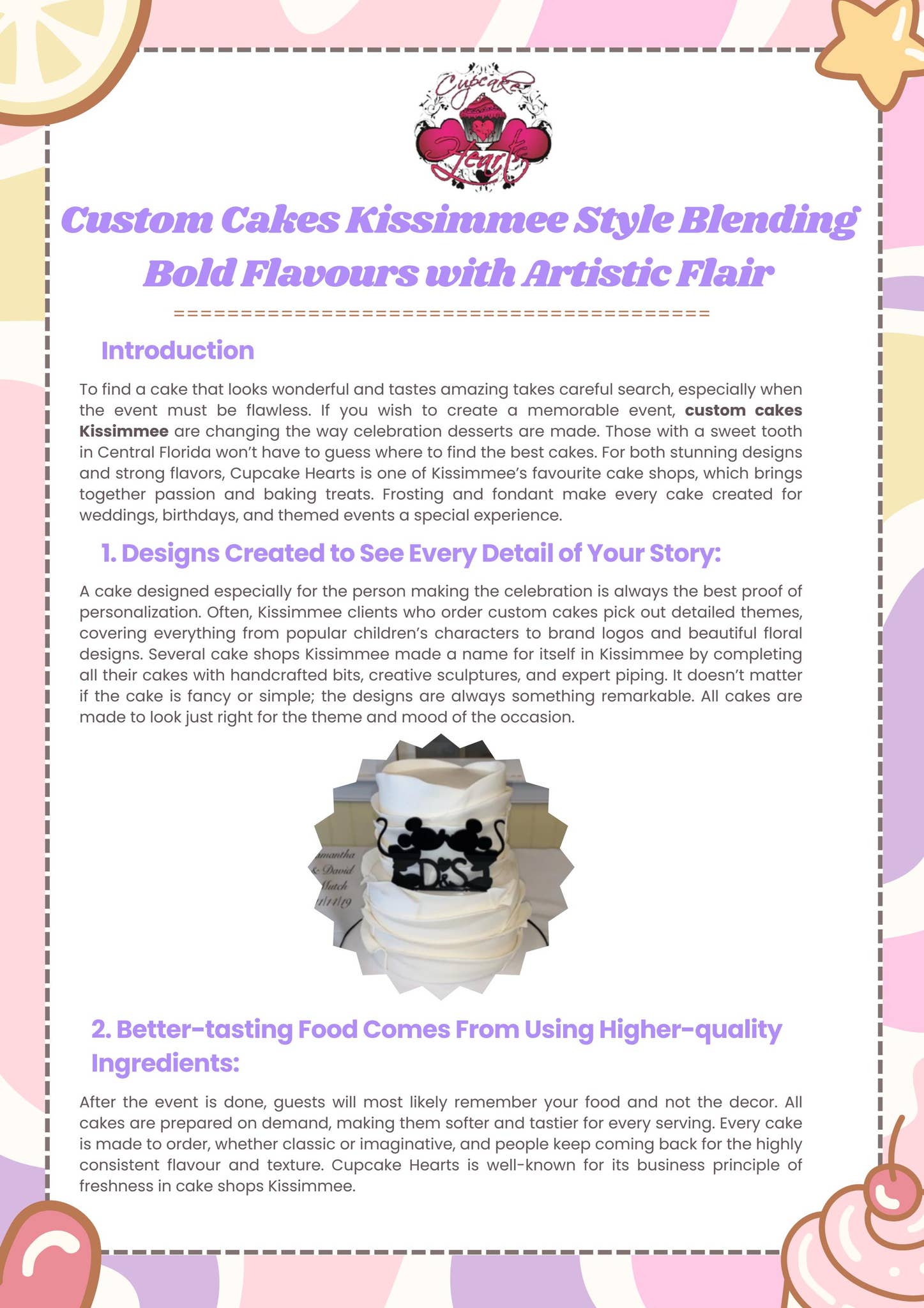 Custom Cakes Kissimmee Style Blending Bold Flavours with Artistic Flair