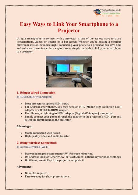 Easy Ways to Link Your Smartphone to a Projector | PDF