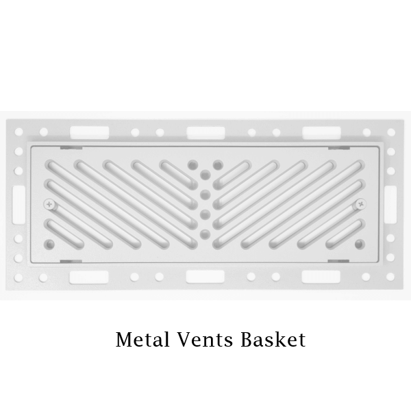 Breeze flush mount metal floor vent artic white | Metal Vents Basket