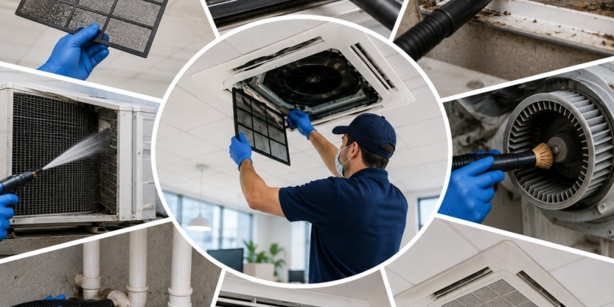 What Cleaning Tasks Are Included in a Standard Commercial AC Services in Norwood Visit?